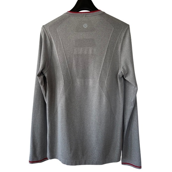 Lululemon Gray Long Sleeve Shirt with pattern detail on the back - Picture 2 of 2